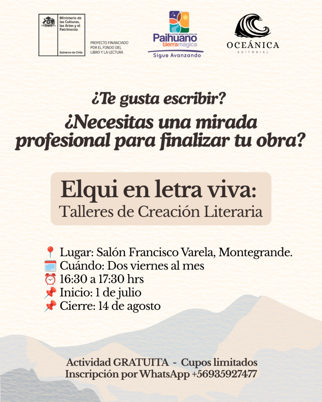 Elqui en letra viva: talleres de creación literaria